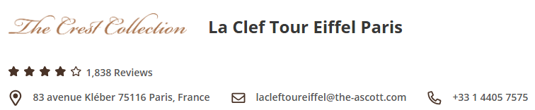 Visitez Paris et profitez de l'hôtel La Clef Tour Eiffel